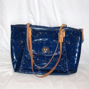 Coach Vintage Leah Embossed Patent Leather Tote Shoulder bag